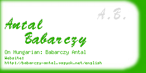 antal babarczy business card